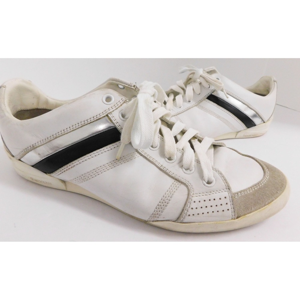 Dior Homme B18 Sneakers Trainers White Black Silver Leather Mens Sz EU 39.5 US 7